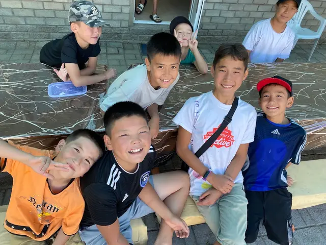 Boys smiling at camp
